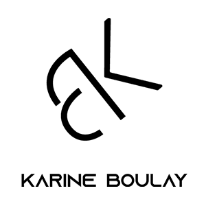 logo Karine Boulay visuel représentant un desktop avec elementor et une photo de montagne pour le site Karine Boulay studio de design et création web